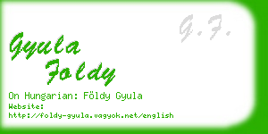 gyula foldy business card