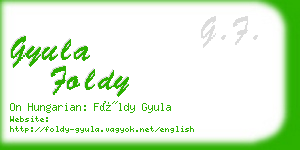 gyula foldy business card